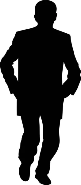 Silhouette eines Mannes im Anzug, der geht — Stockvektor