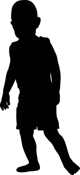 Silhouette of a small boy which stands — Stock Vector
