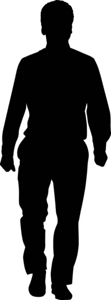 Vector people illustration. Silhouette of walking man — Stock Vector
