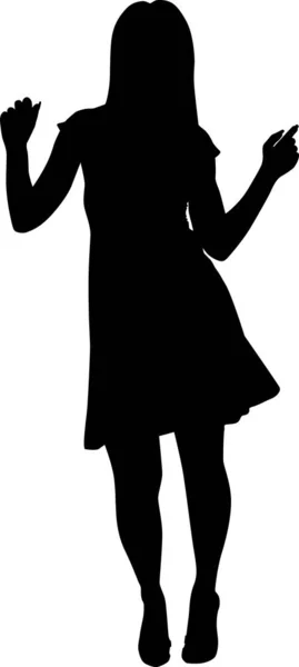 Vektorsilhouette einer tanzenden Frau. Vektor Mädchen Illustration — Stockvektor