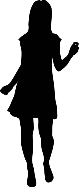 Vectorsilhouet van een dansende vrouw. Vector meisje illustratie — Stockvector