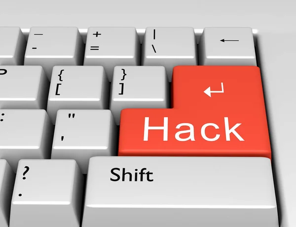 Word Hack is written on a computer keyboard. Conceptual image on — Stock Photo, Image