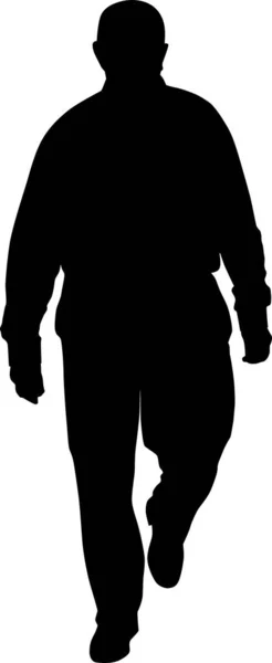 Vector People Illustration Black Silhouette Walking Man — Stock Vector