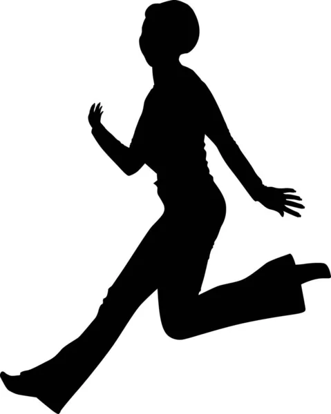 一个跑得很快的女人的轮廓 矢量说明 — 图库矢量图片
