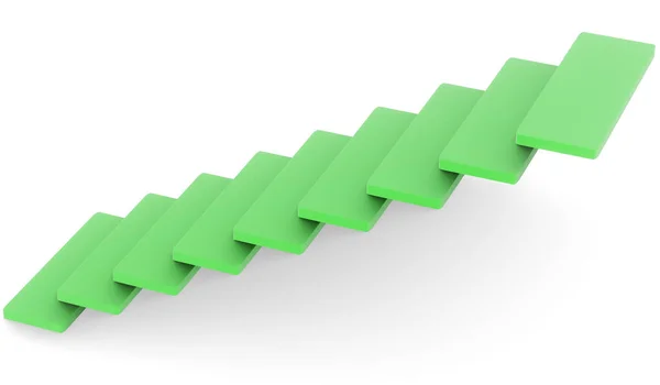 Escalera Verde Con Escalones Pared Concepto Negocio Renderizar — Foto de Stock