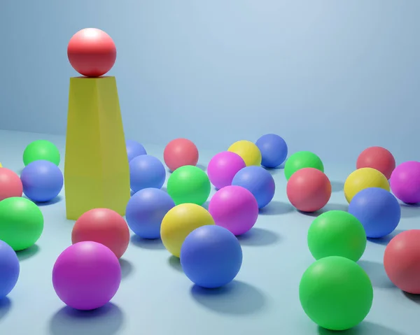 Leadership Conceptual Image Leader Subordinates Business Teamwork Colorful Balloons — Stock Photo, Image