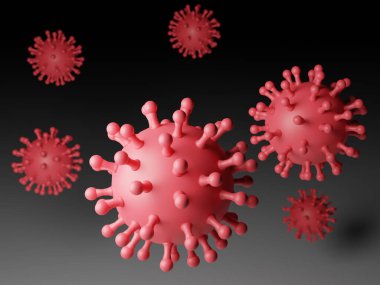 Coronavirus. Karanlık arka planda Corona virüsü. 3d oluşturma