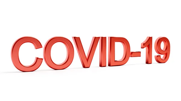 Coronavirus Rood Woord Covid Geïsoleerd Witte Achtergrond Destructie — Stockfoto