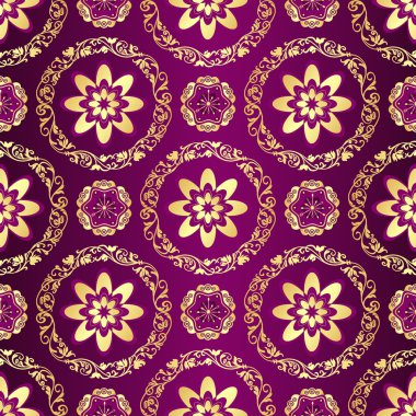 Çiçek mor seamless modeli 