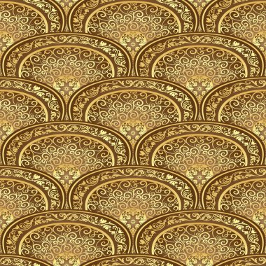 Altın swirls ile Vintage seamless modeli