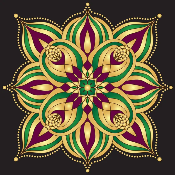 Or et violet et vert motif vintage — Image vectorielle