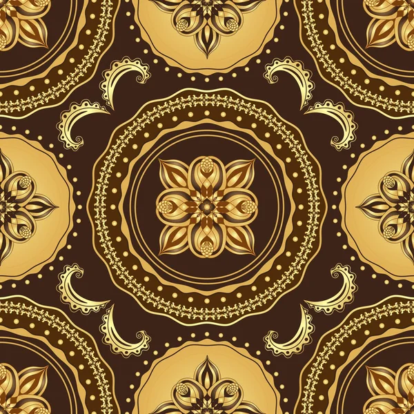 Golden and brown seamless pattern — Stock Vector