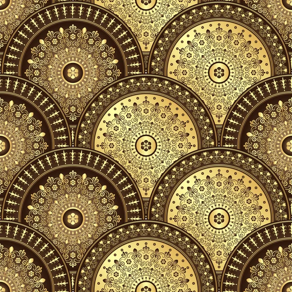 Gold and brown seamless pattern — Stock Vector