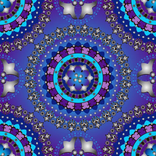 Silbriges und violett-blaues nahtloses Muster — Stockvektor