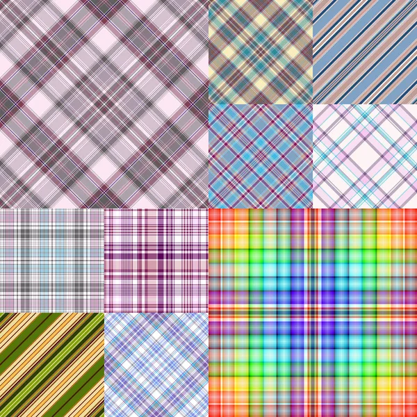 Set colorful geometric seamless patterns — Stock Vector