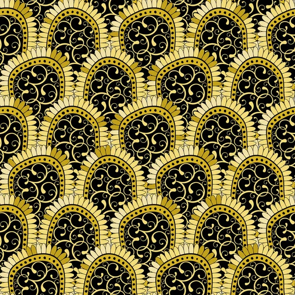 Gold and black seamless pattern — Stock Vector