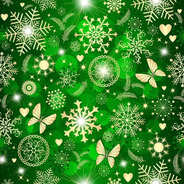 Jul grön sömlös mönster — Stock vektor