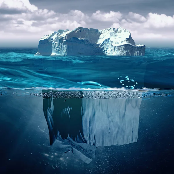 Iceberg et terres sous-marines — Photo