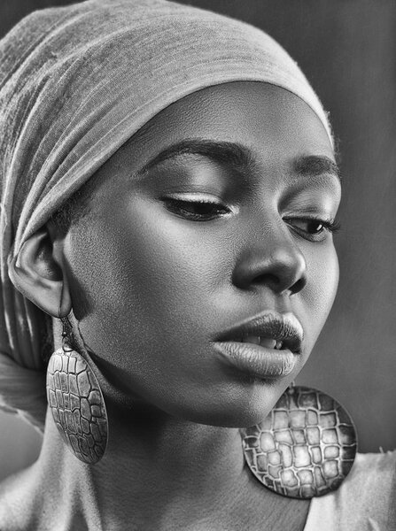 Close up portrait of beautiful African woman