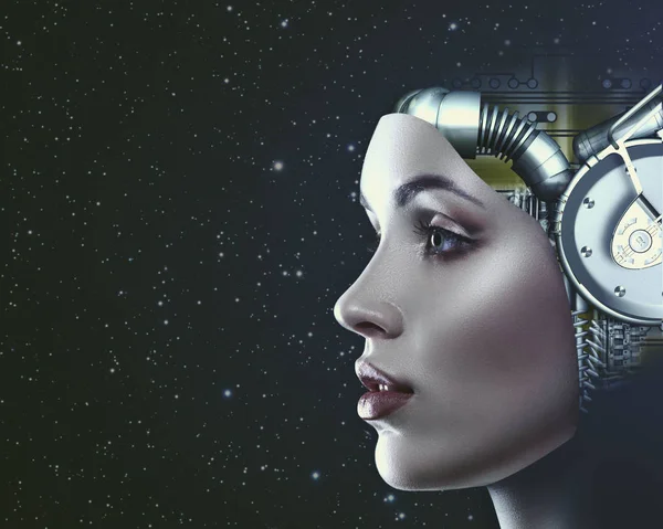 Futuristic female portrait — Stock Photo, Image