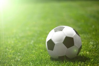Çimlerin üzerinde futbol topu