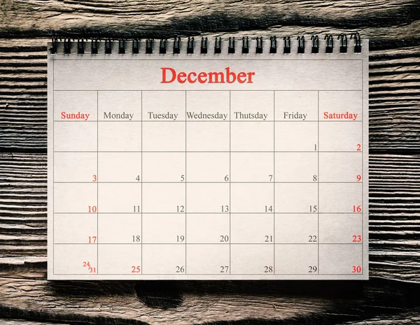 25 декабря в календаре на деревянном фоне — стоковое фото