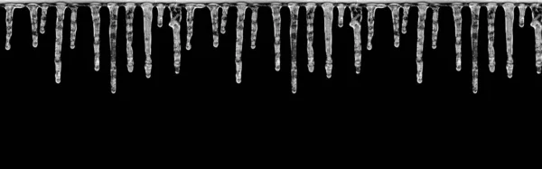 A icicles on a black background — Stock Photo, Image