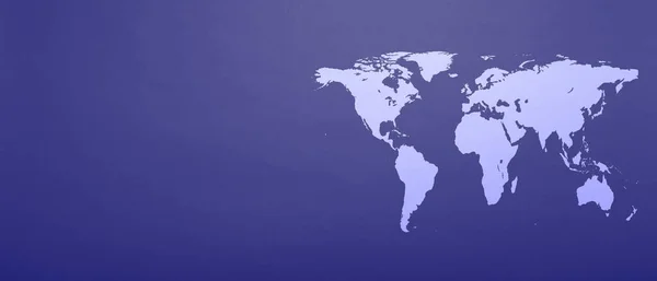 幻の青い紙の背景にある世界地図 — ストック写真