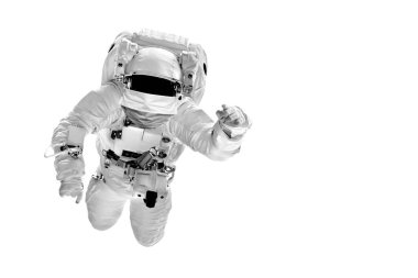 Astronot, Çin fla 'sının görüntüsüyle gizlenmiş bir şekilde uzayda uçuyor.