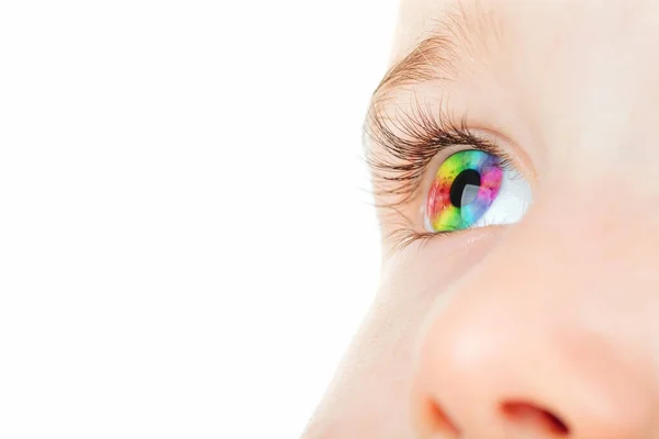 Color Eyes Four Year Old Girl — Stock Photo, Image