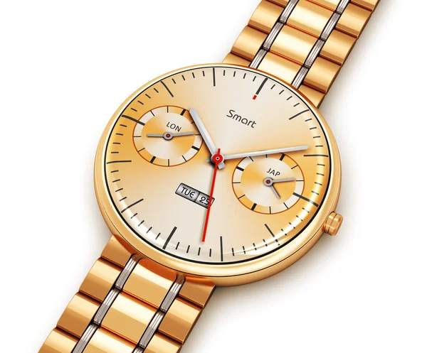 Golden montre intelligente de luxe — Photo