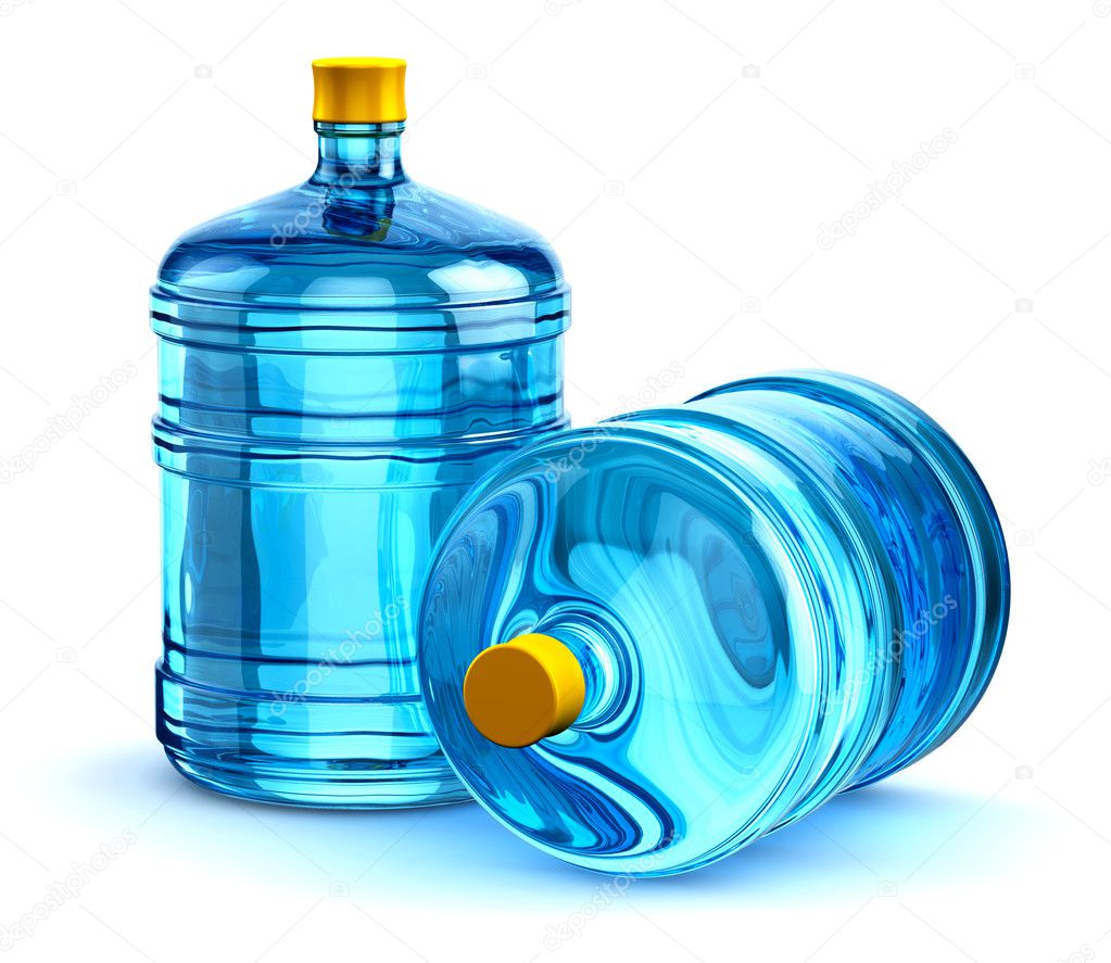 Two 19 liter or 5 gallon plastic drink water bottles Stock Photo by  ©scanrail 125457988