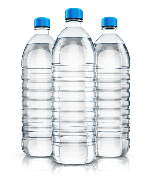 Group of plastic drink water bottles — Stock Photo, Image