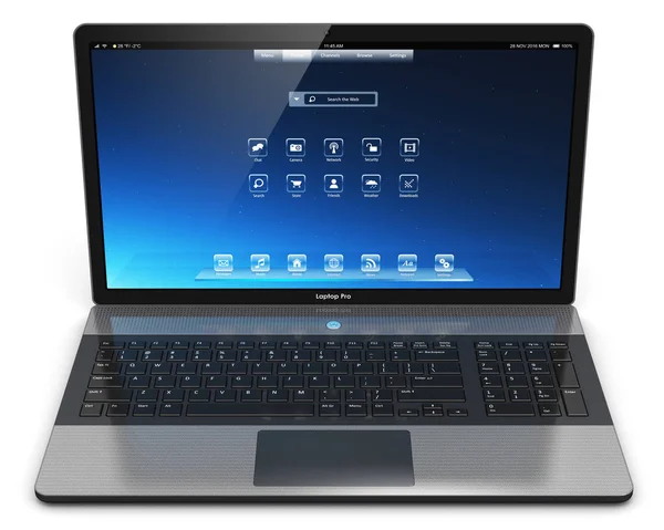 Nowoczesny laptop albo Notatnik — Zdjęcie stockowe