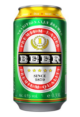 Bira kutusu beyaz arkaplanda izole