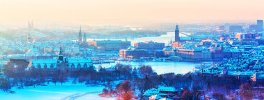 Kış hava panorama, Stockholm, İsveç