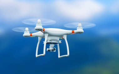 Quadcopter uçağı havada uçan 4 k video kamera ile