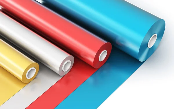 Rotoli di nastro di plastica PVC a colori — Foto Stock