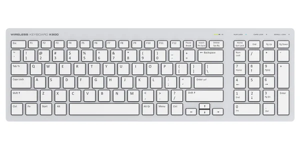 Weiße drahtlose Computer-PC-Tastatur — Stockfoto