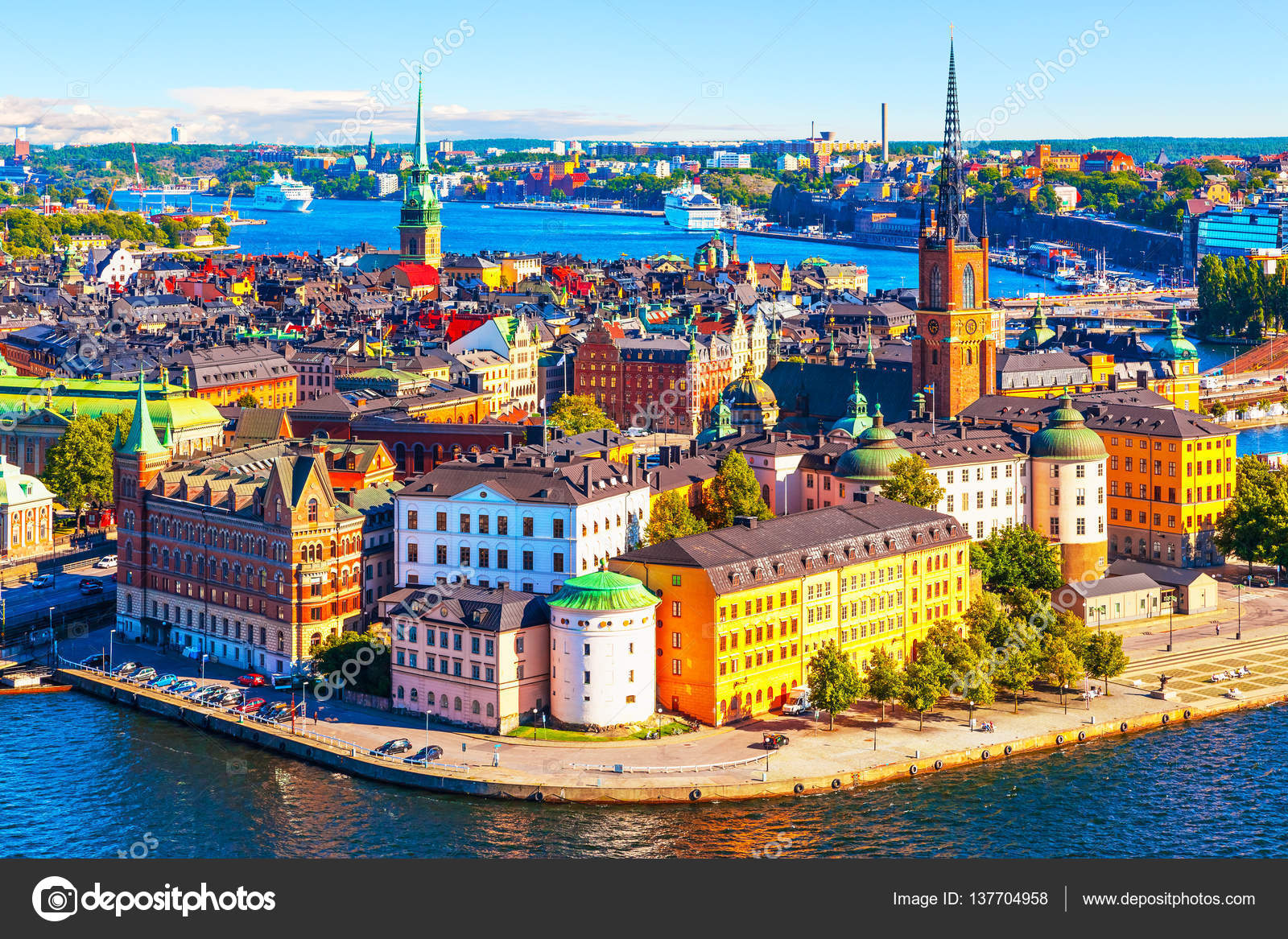 Luchtfoto panorama van stockholm, Zweden — Stockfoto ...