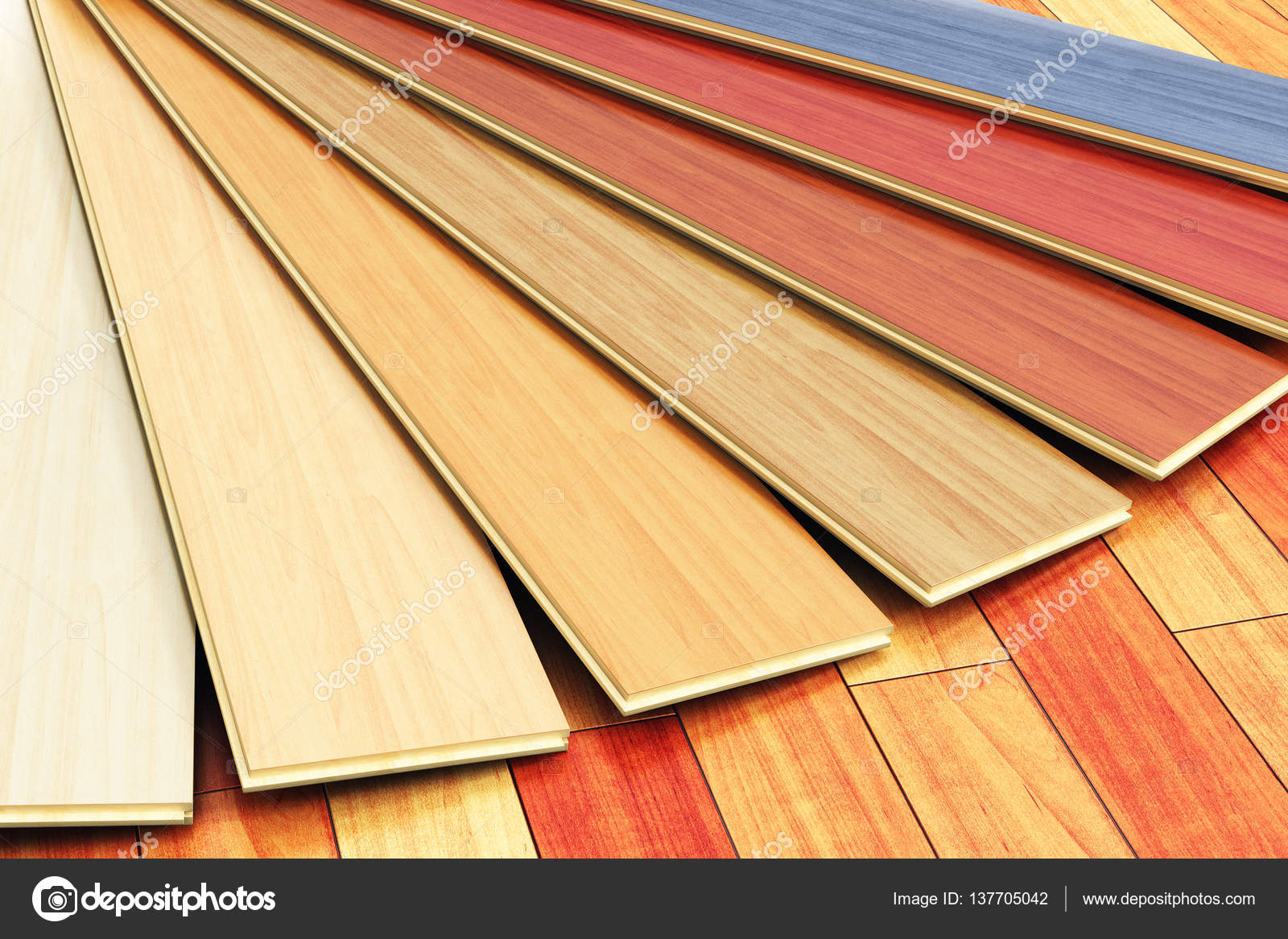 Surtido de tablones de madera de construcción laminada en piso de