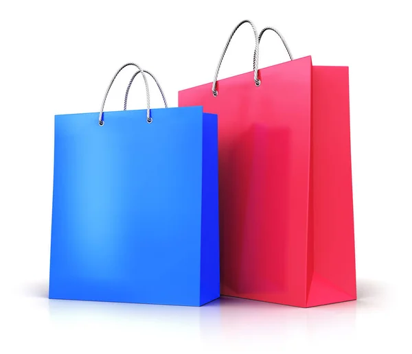 Groep van kleur papier shopping tassen — Stockfoto