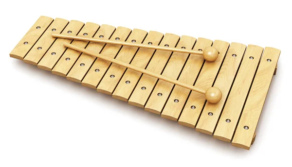 Wooden xylophone with drum sticks — Stock Photo, Image