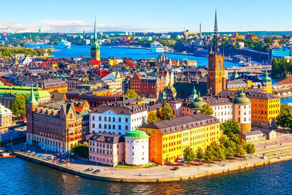Stockholm, İsveç Hava Panoraması Stok Resim