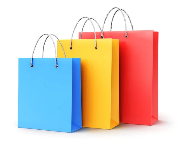 Group of color paper shopping bags — Stock Photo, Image