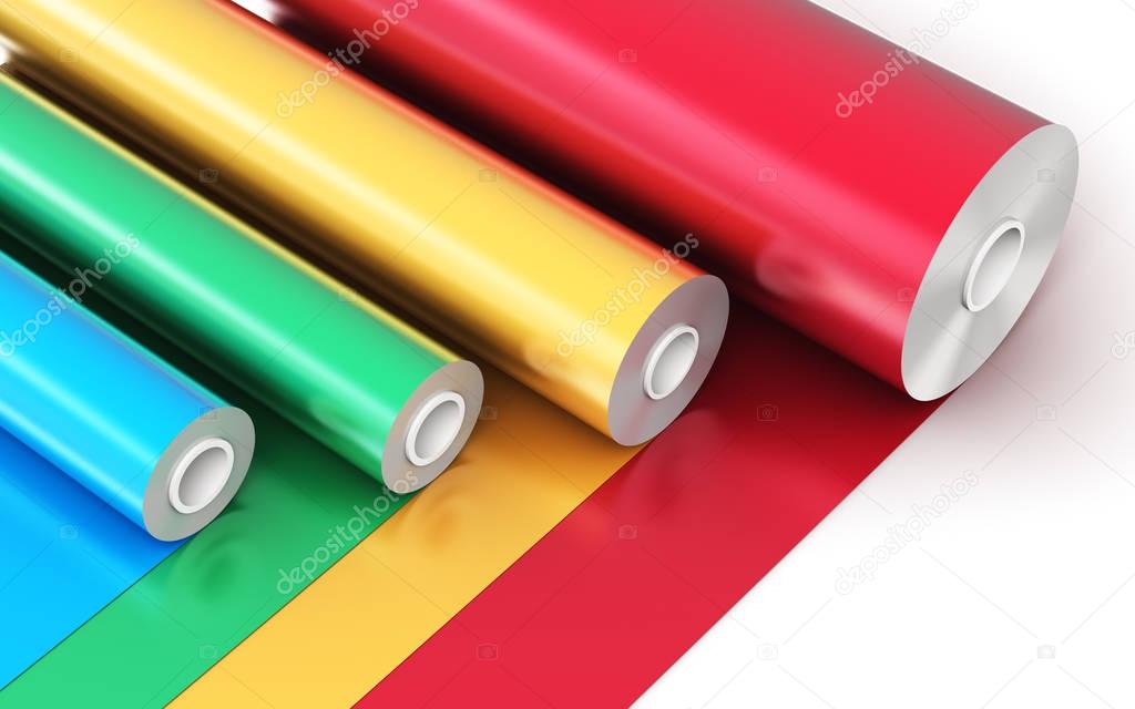 Rolls of color PVC plastic tape