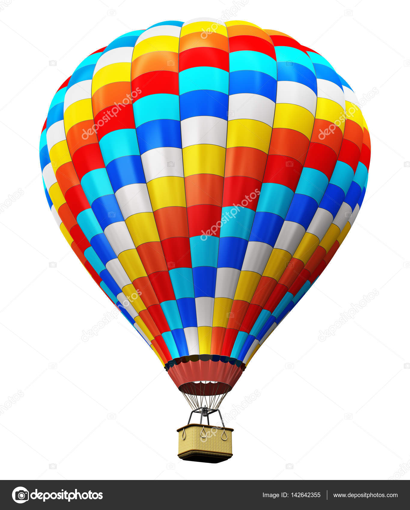 Color hot air balloon isolated on white background Stock Photo by ©scanrail  142642355