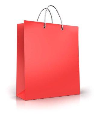Kırmızı kağıt alışveriş çantası