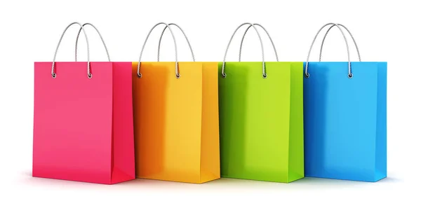 Group of color paper shopping bags — Stock Photo, Image