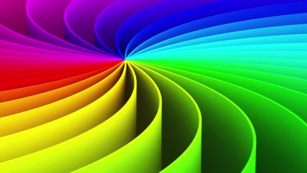 Abstract 3D rainbow spiral background — Stock Video